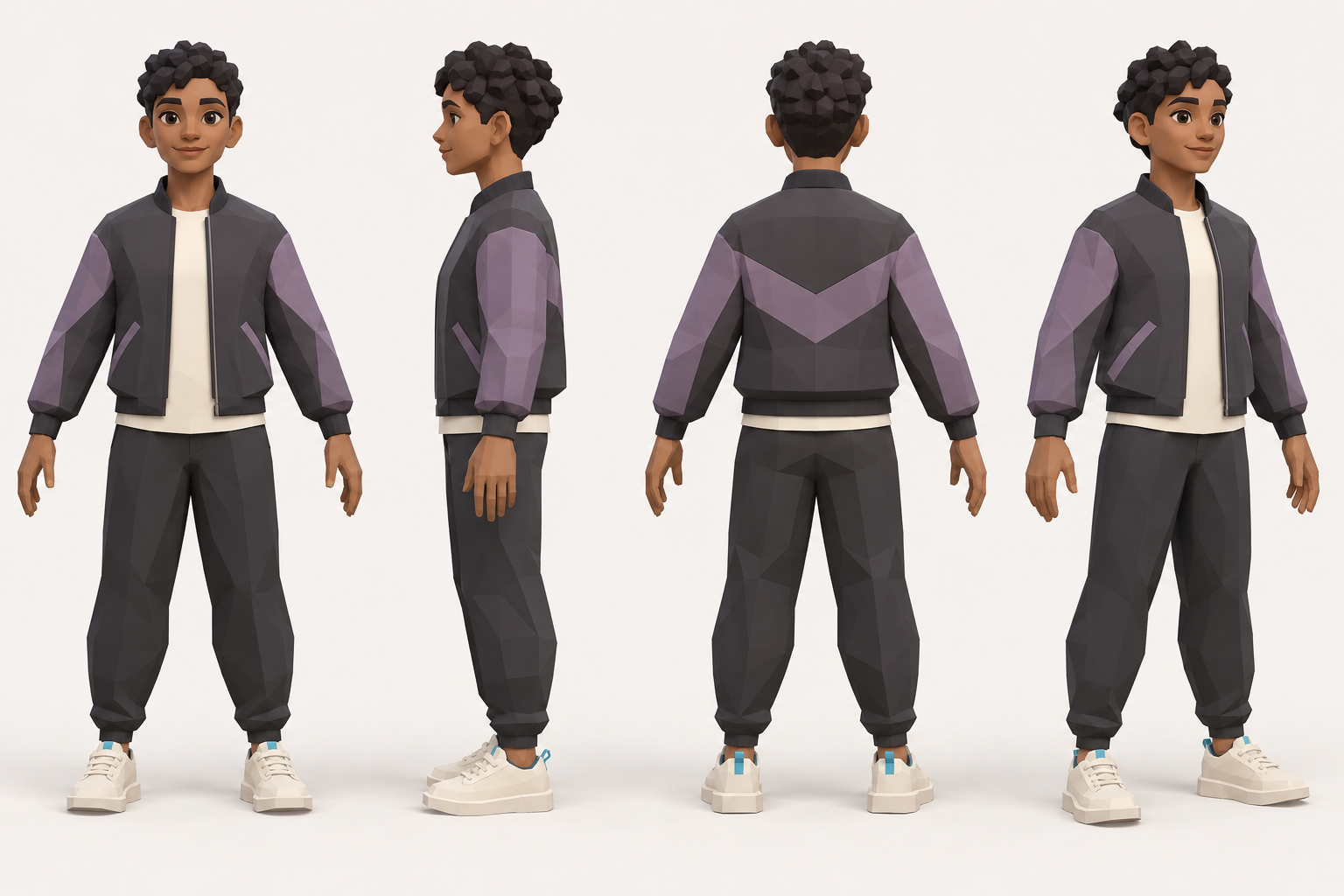 Avatar modeling reference from four angles